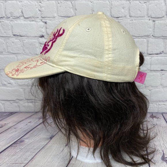 Browning Hat Strap Back Yellow Women Cap One Size Fits All Embroidered Logo Cute - Picture 2 of 11